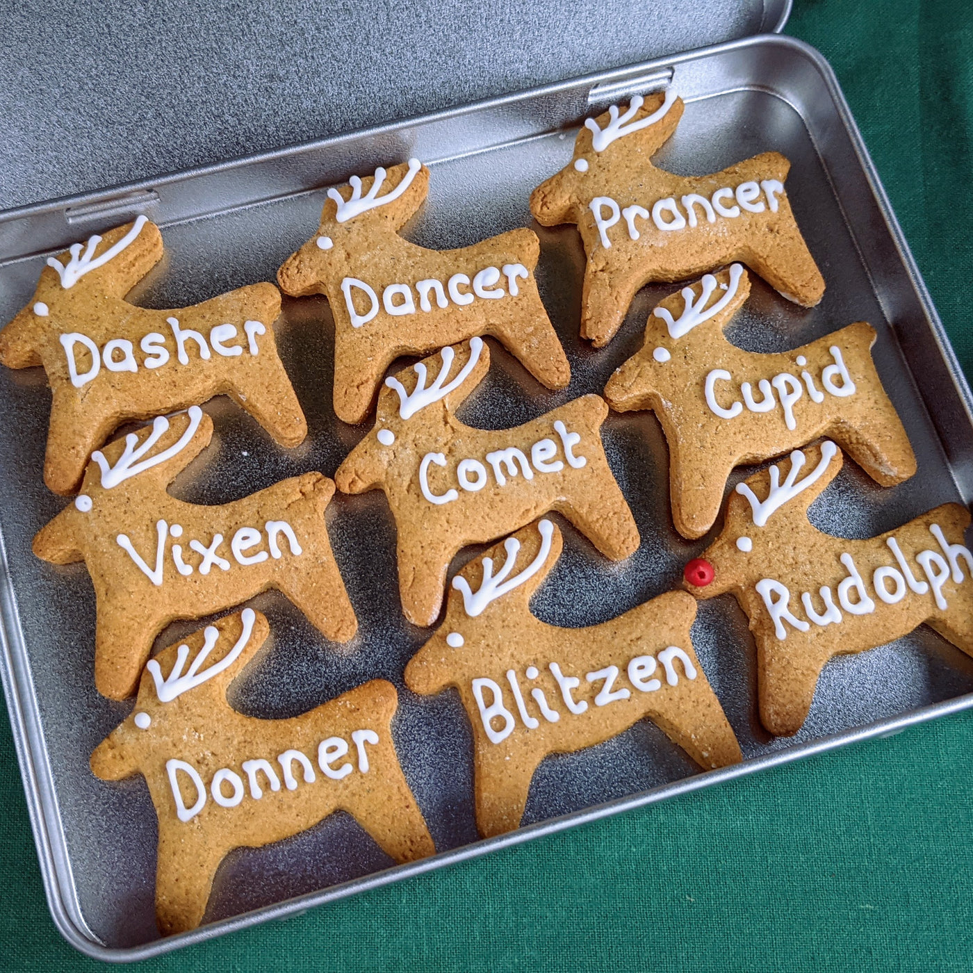 Gingerbread Reindeer Gift Tin